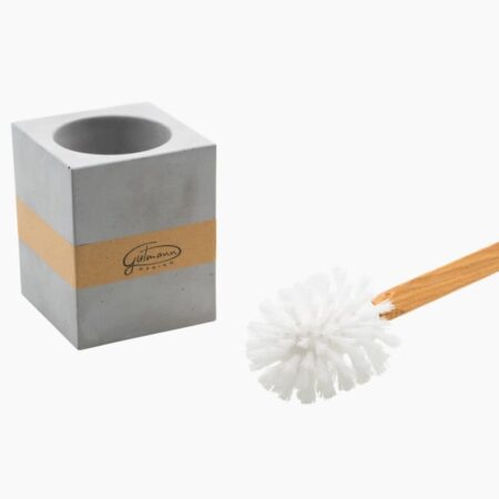 Toilet brush and Holder Concrete and Oak