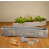 Laser etched rectangular flower box made of grey concrete by Gutmann - Design.