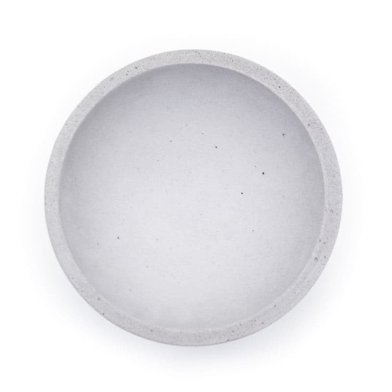 Great big round concrete bowl made of grey cement handcrafted in Germany.