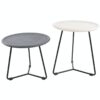 Small Round Side Table in different heights and colours, customizable table plate and frame.