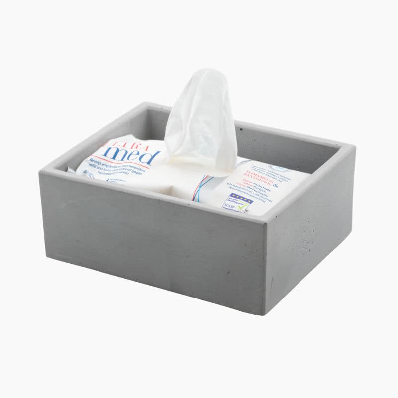 Design Wet Tissue Container Box Dispenser made of grey concrete handmade in Germany.
