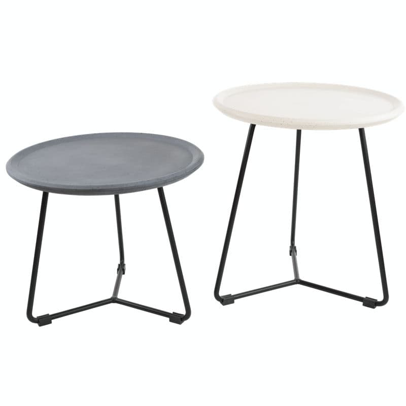 Outdoor Side Tables,Patio End Table Anti-Rust Concrete Metal Round handmade in Germany.