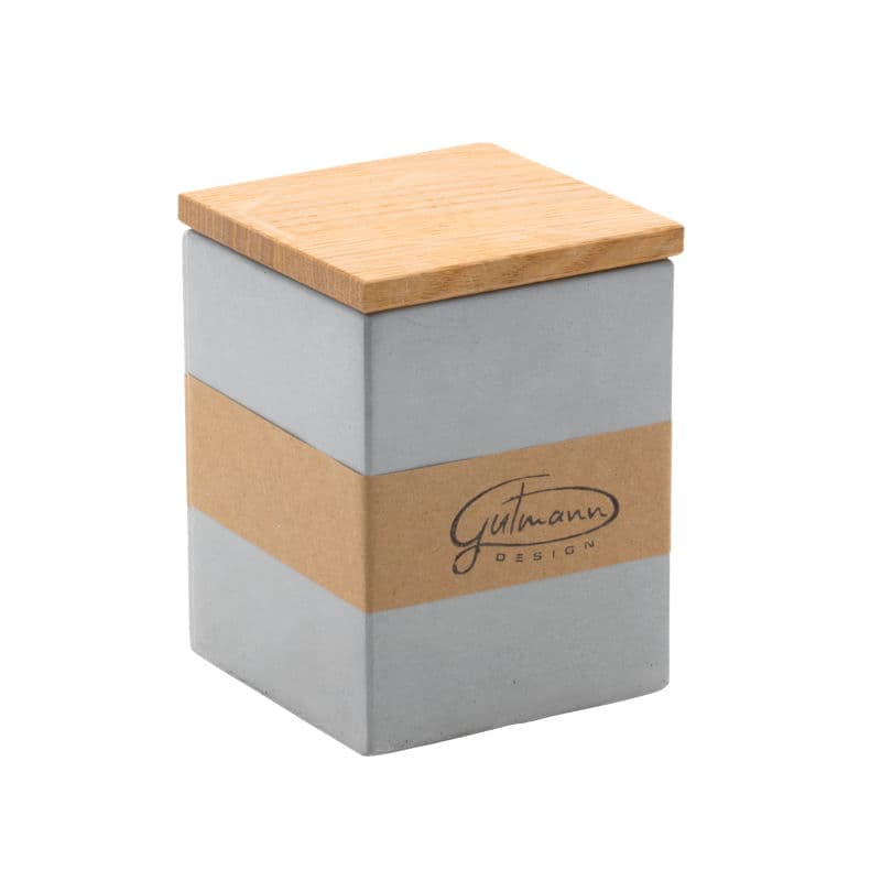 Cotton Swab Ball Qtip Holder Jar Concrete Container Dispenser Box with Lid