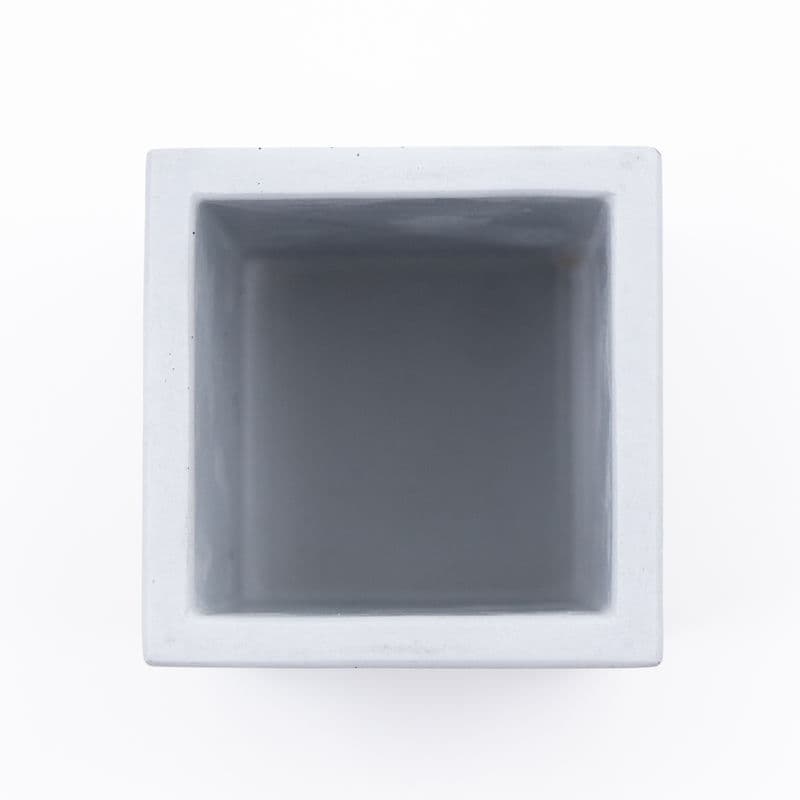 Cube Square made of grey concrete for q tip storage or cotton swabs or pads handmade in Germany.
