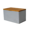 Bread Conrainer XXL high quality made of grey cement and Oak Wood handmade in Germany.